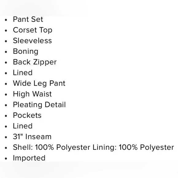 MOVING SALE!!$17!!Elegant Cream Pant Set - Picture 5 of 5